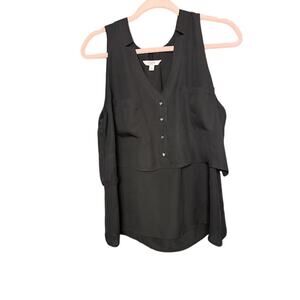 Candie's Blouse Women's Size Large Y2k Tank Black Layered Hilary Duff Paris